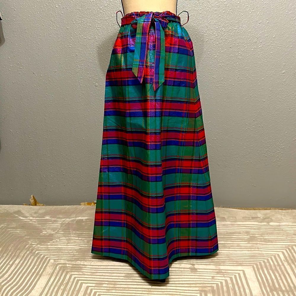 Vintage New Tumbleweeds plaid long skirt with lining size 1X